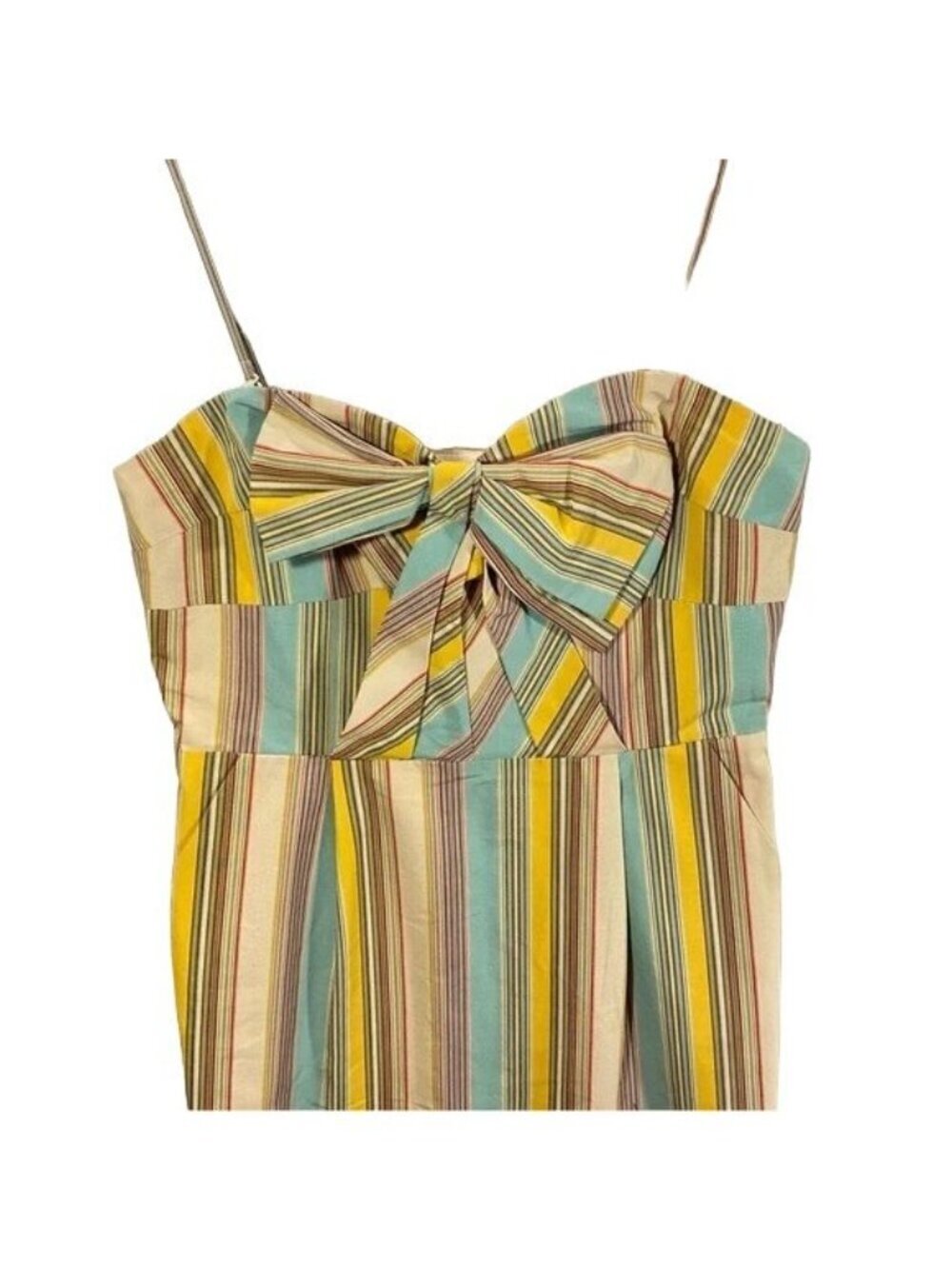 Anthropologie Moulinette Soeurs Multicolor Stripes Strapless Mini Dress - Picture 4 of 6